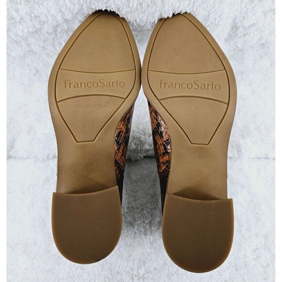 FRANCO SARTO Roar Cognac and Brown Embossed Snakeskin Bootie Sz 5.5 New No Box - Picture 6 of 10